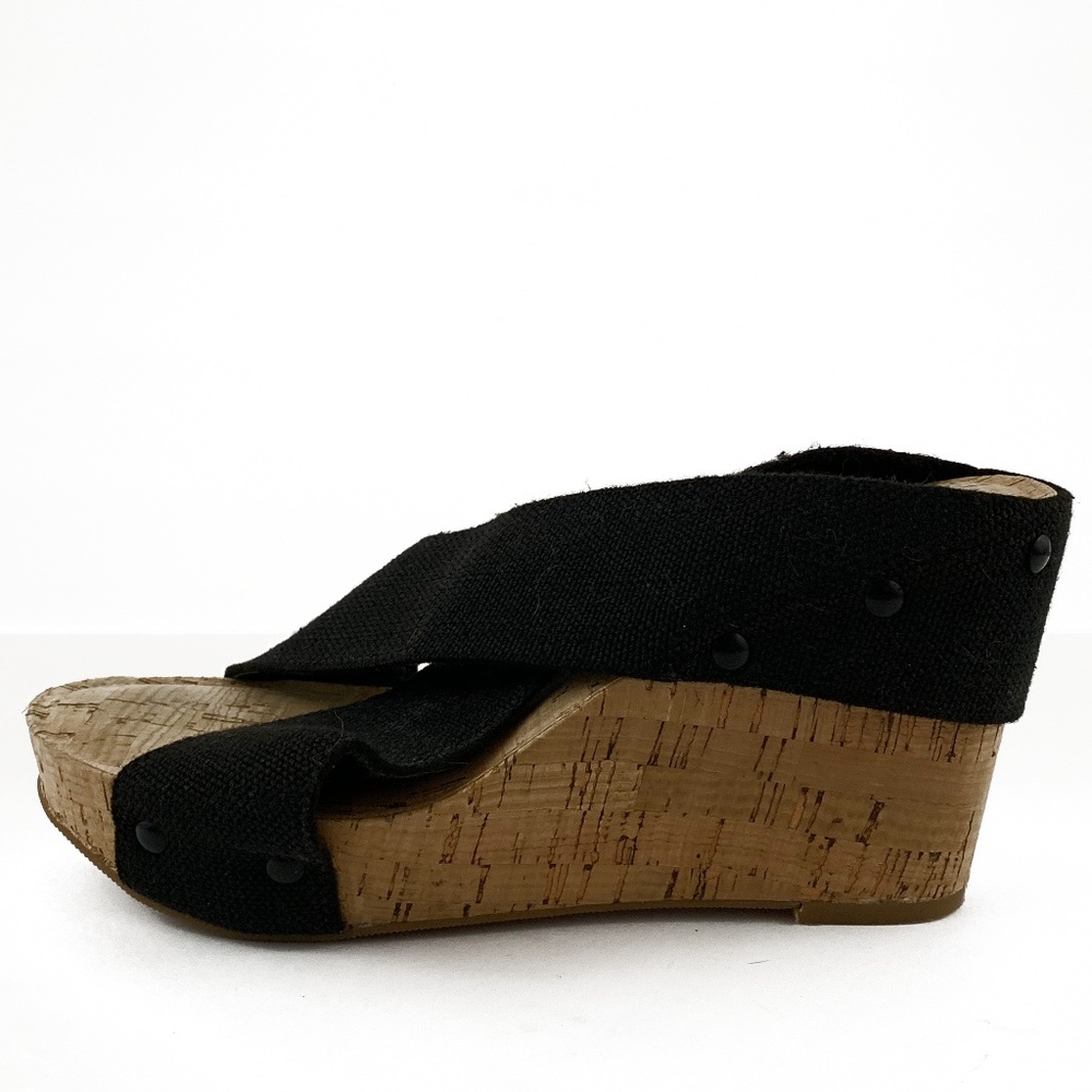 Lucky Brand Black Cork Wedge SZ 6 NWOT